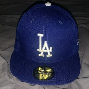 blue la dodgers fitted hat